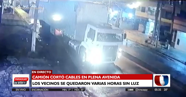 Camiones de gran altura cortaron cables tras su paso por la avenida Cacique Lambaré
