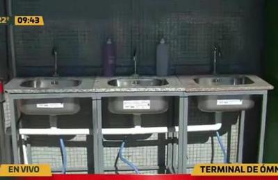 Instalan lavatorios de manos en zonas restringidas de la Terminal de Asunción - C9N