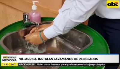 Villarica: Instalan lavamanos de reciclados - ABC Noticias - ABC Color