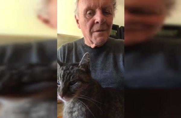 La comentada cuarentena de Anthony Hopkins y su gato - SNT