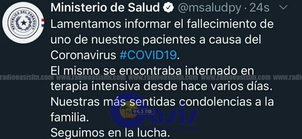 Ministerio de Salud confirma primer fallecido por coronavirus en Paraguay