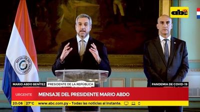 COVID-19: Presidente de la República anuncia extensión de la cuarentena y aislamiento total - Momento Justo - ABC Color