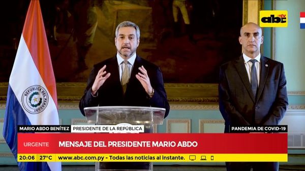 COVID-19: Presidente de la República anuncia extensión de la cuarentena y aislamiento total - Momento Justo - ABC Color