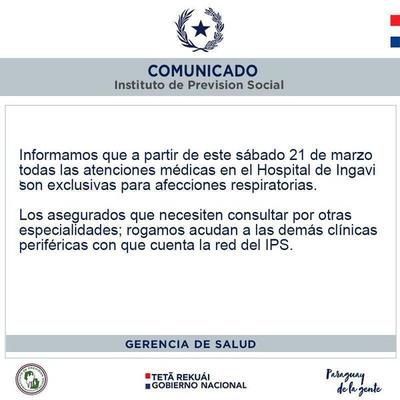 Atenciones en IPS Ingavi son exclusivas para afecciones respiratorias - ADN Paraguayo