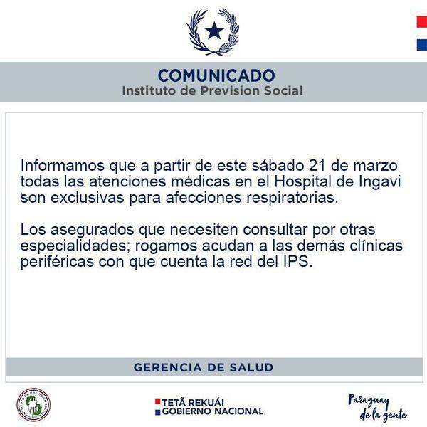Atenciones en IPS Ingavi son exclusivas para afecciones respiratorias - ADN Paraguayo
