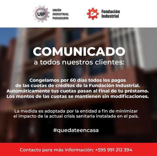Fundación Industrial congela cuotas de préstamos de microempresarios - Nacionales - ABC Color