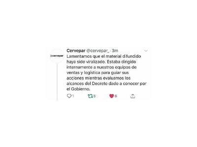 Cervecería decide suspender  distribución temporalmente