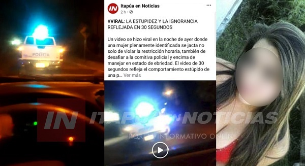 Identifican a mujer que se burló del control policial por la cuarentena