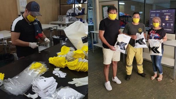 Marca nacional de indumentaria deportiva confecciona y dona tapabocas
