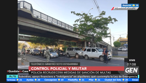 HOY / Policía y Militares controlan vehículos en la Avenida Mariscal López y Madame Lynch