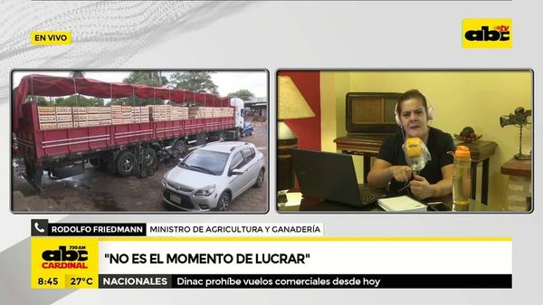 Rodolfo Friedmann: “No es el momento de lucrar” - ABC Noticias - ABC Color