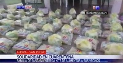 Familia reparte su producción a afectados por cuarentena