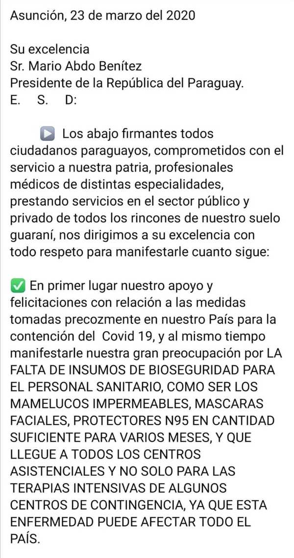 Médicos del IPS piden al Ejecutivo insumos biosanitarios para la "primera línea" de batalla al coronavirus - ADN Paraguayo