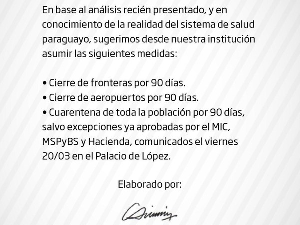 Sugieren extender cuarentena por tres meses