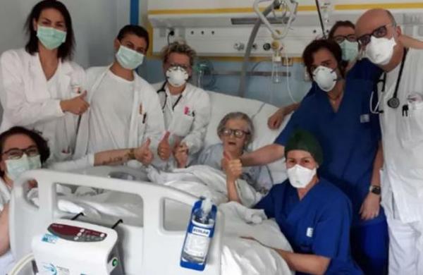 Anciana de 95 años se recupera del coronavirus y se convierte en símbolo de la esperanza italiana - SNT