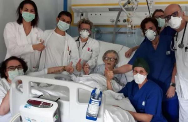 Anciana de 95 años se recupera del coronavirus y se convierte en símbolo de la esperanza italiana - C9N