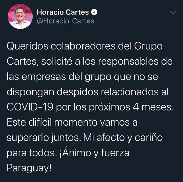 Cartes garantiza empleo a los trabajadores del grupo