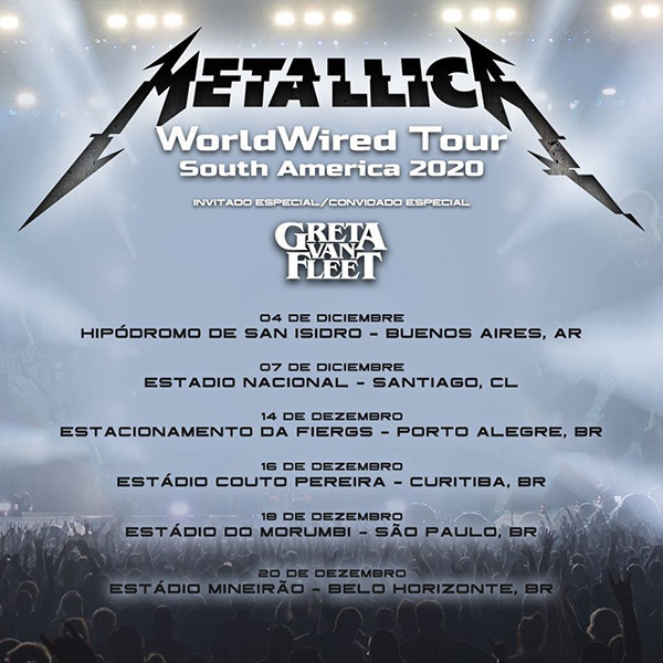 Metallica anuncia fechas reprogramadas para Sudamérica - RQP Paraguay
