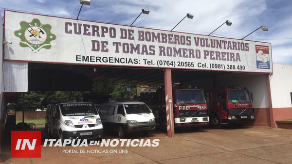 BOMBEROS DE TOMÁS ROMERO PEREIRA RECIBEN DONACIONES PARA FAMILIAS HUMILDES.