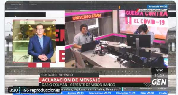 HOY / Darío Colmán, gerente de Visión Banco, sobre reclamos a la empresa sobre las cuotas de marzo, abril y mayo