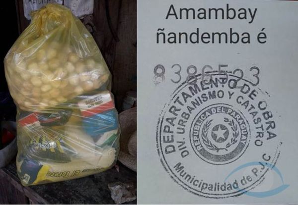 Miserables: Utilizan kits de alimentos de la Municipalidad para directamente hacer campaña política