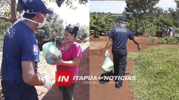 BOMBEROS DE MAYOR OTAÑO ENTREGAN COMBOS DE VÍVERES A FAMILIAS DE ESCASOS RECURSOS.