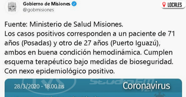 Coronavirus: confirmaron el segundo caso en Misiones y activa la alarma en Itapúa