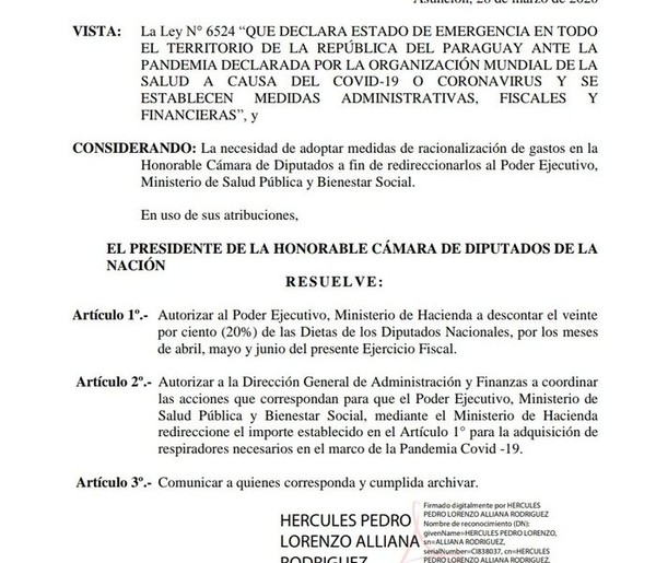 Diputados autorizan recortar el 20% de sus dietas y que sean destinadas a Salud Pública