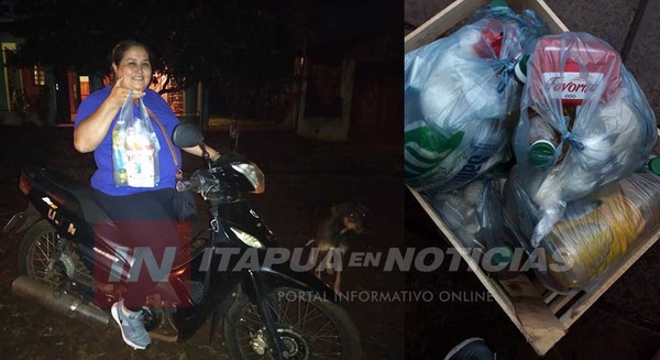 A BORDO DE SU MOTOCICLETA ENTREGÓ «KITS REVIRO» A VECINOS