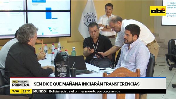 SEN dice que mañana iniciará transferencias - ABC Noticias - ABC Color