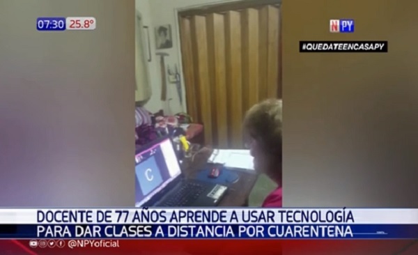 A sus 77 años, docente brinda clases virtuales en cuarentena