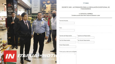 MINISTERIO DEL INTERIOR Y POLICÍA NACIONAL PUBLICAN EN LA WEB FORMULARIO PARA CIRCULACIÓN ESTRICTAMENTE LABORAL.