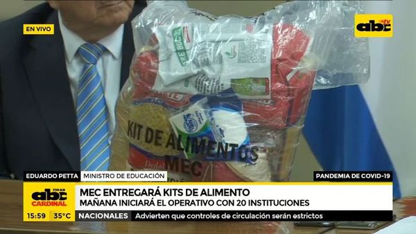 MEC entregará kits de alimentos - ABC Noticias - ABC Color