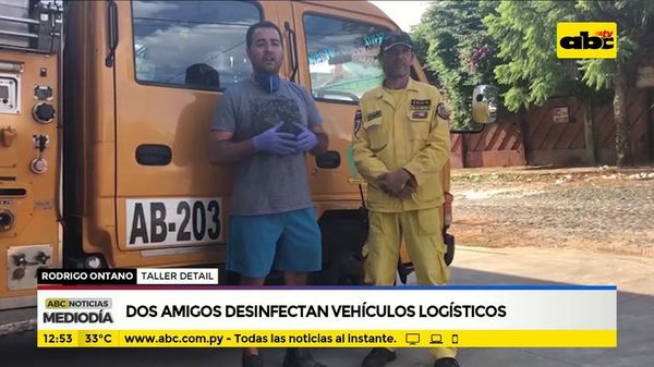 Dos amigos desinfectan vehículos logísticos - ABC Noticias - ABC Color