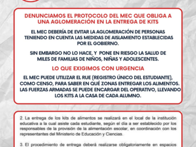 Fenaes objeta la forma en que se distribuyen los kits de alimentos