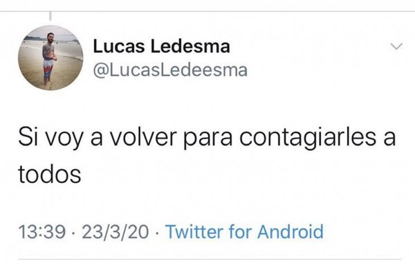 Volvió "para contagiar a todos", pero acabó en cuarentena e imputado