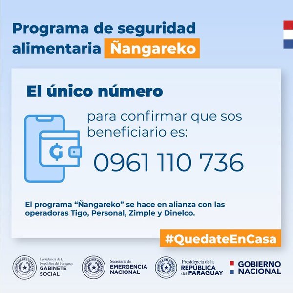Inició la transferencia de dinero por parte del Estado en el programa Ñangareko