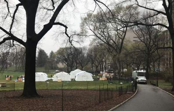El icónico Central Park se convierte en hospital temporal