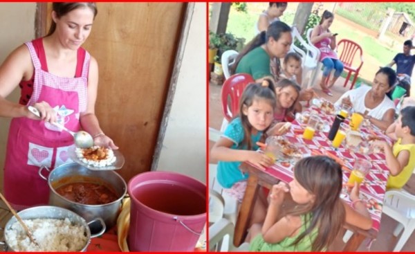 Vecinos se unen en olla popular para niños en Minga Guazú