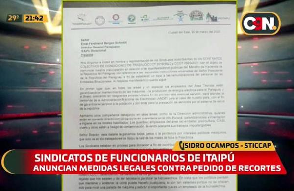 Sindicatos de Itaipú divididos ante el recorte salarial - C9N