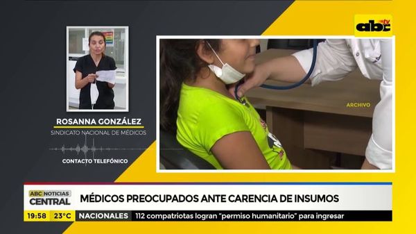 Médicos preocupados por carencia de insumos - ABC Noticias - ABC Color