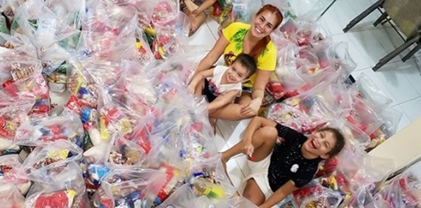 Respondieron al pedido de Nathu González y logró preparar más de 150 kits con alimentos
