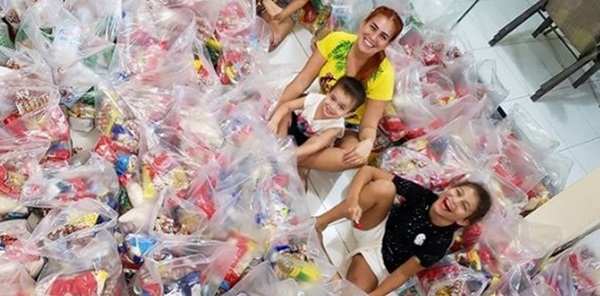 Respondieron al pedido de Nathu González y logró preparar más de 150 kits con alimentos