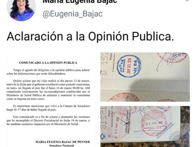Senadora ya tenía todos los síntomas del Covid-19 y fue a sesionar sin tapabocas