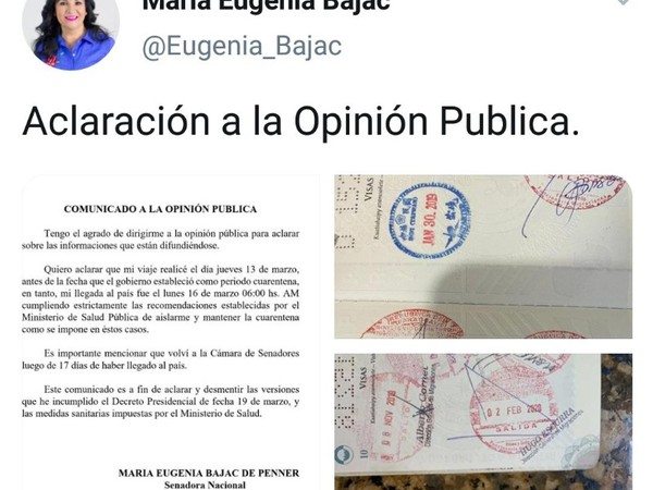 Senadora ya tenía todos los síntomas del Covid-19 y fue a sesionar sin tapabocas