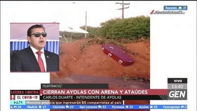 HOY / Carlos Duarte, Intendente de Ayolas, sobre cierre de la ciudad con arena y ataúdes