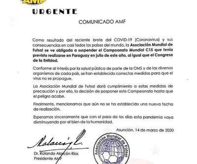 Suspenden mundial C15 de fútbol de salón