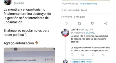 GUERRA DE «TUITS»: PETTA TRATÓ A YD DE MENTIROSO Y OPORTUNISTA