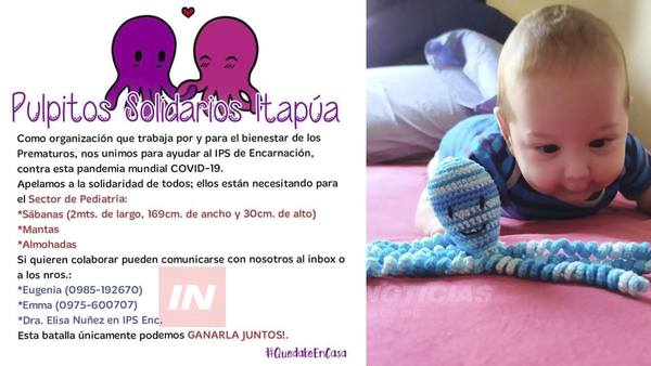 PULPITOS SOLIDARIOS PIDEN DONACIÓN DE SÁBANAS Y ALMOHADAS PARA SECTOR INFANTIL DE IPS.