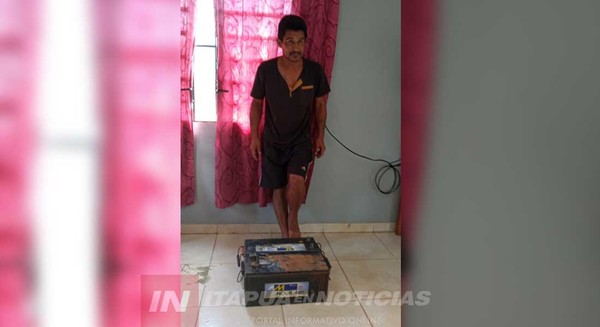 DETIENEN A UN HOMBRE Y UN ADOLESCENTE TRAS HURTO DE BATERÍAS